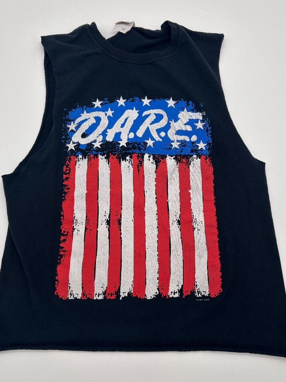 Vintage DARE To Resist Drugs Violence T-Shirt Cutt off Tank Top Size S Maryland